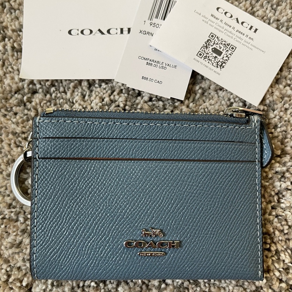 Coach Blue Leather Card Holder